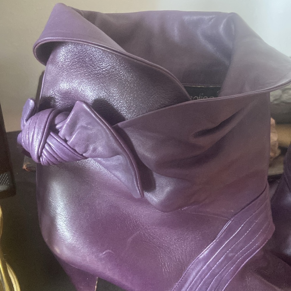 RARE vintage Alberto D. Molina ankle boots, violet purple buttery leather - Picture 4 of 13